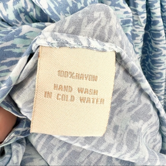 PALOMA BLUE Gathered Printed Twill Mini Dress in Blue Ikat, Size XS - Picture 8 of 10